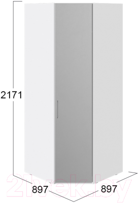 Шкаф ТриЯ Скарлет с 1-й зеркальной дверью СМ-339.07.007 R (белый глянец)
