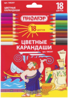 Набор цветных карандашей Пифагор 180297 (18шт) - 