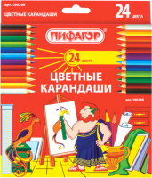 Набор цветных карандашей Пифагор 180298 (24шт) - 