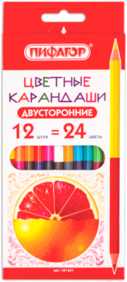 Набор цветных карандашей Пифагор Сочные фрукты / 181361 (12шт)