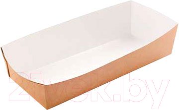 Набор коробок упаковочных для еды Krafteco Eco Tray 800 для фаст-фуда с ламинацией (100шт)