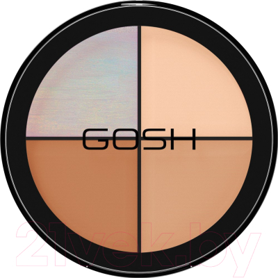 

Палетка для скульптурирования GOSH Copenhagen, Бежевый;коричневый;серебристый, Strobe'n Glow Kit 001 Highlight