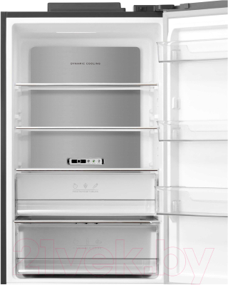 Холодильник с морозильником Korting KNFF 61889 X