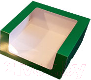 Набор коробок упаковочных для еды Krafteco Мусс с печатью 235x235x115мм (10шт, темно-зеленый)
