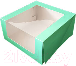 Набор коробок упаковочных для еды Krafteco Мусс с печатью 235x235x115мм (10шт, салатовый)