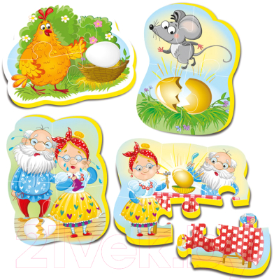 

Набор пазлов Vladi Toys, Bab Puzzle Сказки. Курочка ряба / VT1106-61