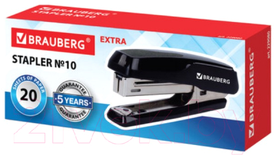 Степлер Brauberg Extra / 229080 (черный/серый)