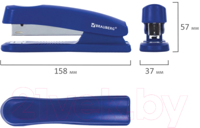 Степлер Brauberg Standard+ / 228607 (синий)