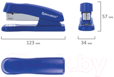 Степлер Brauberg Standard+ / 228609 (синий)
