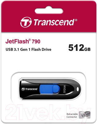 Usb flash накопитель Transcend JetFlash 790 512GB (TS512GJF790K)