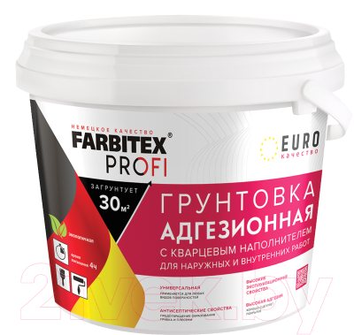 Грунтовка Farbitex Профи адгезионная с кварцевым наполнителем (5кг, белый)