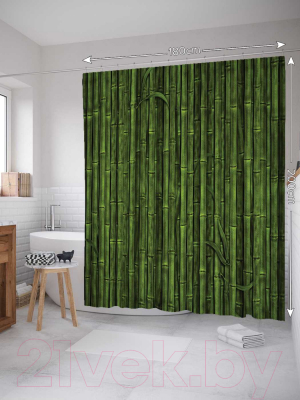 Шторка-занавеска для ванны JoyArty Плотная бамбуковая стена / sc_15770