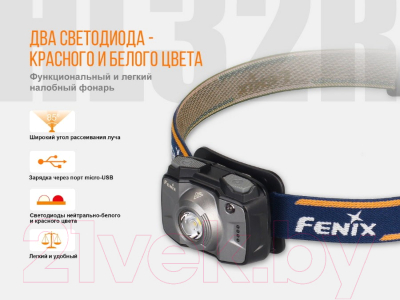 Фонарь Fenix Light HL32Rg (серый)