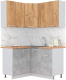 Готовая кухня Интерлиния Мила Лайт 1.2x1.4 (дуб золотой/бетон/дуб бунратти) - 