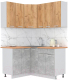 Готовая кухня Интерлиния Мила Лайт 1.2x1.5 (дуб золотой/бетон/дуб бунратти) - 