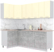 Готовая кухня Интерлиния Мила Лайт 1.2x2.3 (ваниль/бетон/травертин) - 