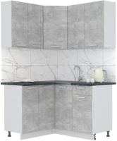 Кухонный гарнитур Интерлиния Мила Лайт 1.2x1.4 (бетон/бетон/кастилло темный) - 