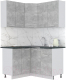 Готовая кухня Интерлиния Мила Лайт 1.2x1.4 (бетон/бетон/кастилло темный) - 