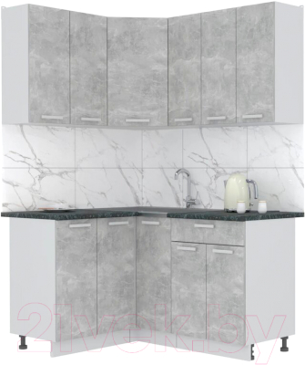 Готовая кухня Интерлиния Мила Лайт 1.2x1.5 (бетон/бетон/кастилло темный)