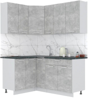 Кухонный гарнитур Интерлиния Мила Лайт 1.2x1.7 (бетон/бетон/кастилло темный) - 
