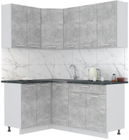 Кухонный гарнитур Интерлиния Мила Лайт 1.2x1.8 (бетон/бетон/кастилло темный) - 