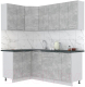 Кухонный гарнитур Интерлиния Мила Лайт 1.2x2.0 (бетон/бетон/кастилло темный) - 