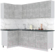 Кухонный гарнитур Интерлиния Мила Лайт 1.2x2.3 (бетон/бетон/кастилло темный) - 
