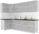 Готовая кухня Интерлиния Мила Лайт 1.2x2.8 (бетон/бетон/кастилло темный) - 
