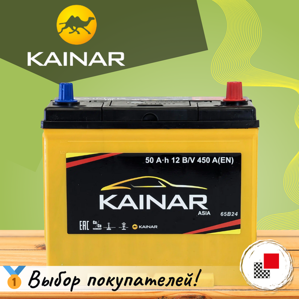 Автомобильный аккумулятор Kainar Asia 50 JR+ с бортом 450A / 045 24 42 03 0031 40 41 0 L (50 А/ч)