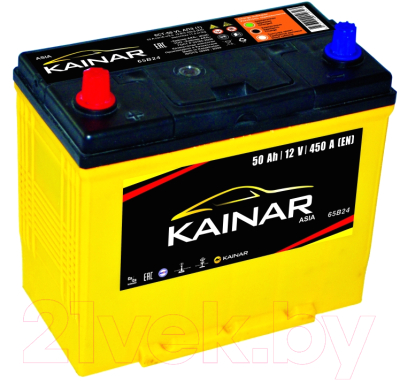 Автомобильный аккумулятор Kainar Asia 50 JR+ с бортом 450A / 045 24 42 03 0031 40 41 0 L (50 А/ч)