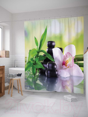 Шторка-занавеска для ванны JoyArty Цветок орхидеи / sc_2605