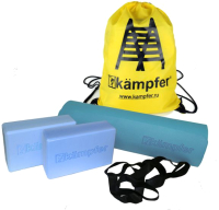 Набор для йоги Kampfer Combo (голубой/желтый) - 