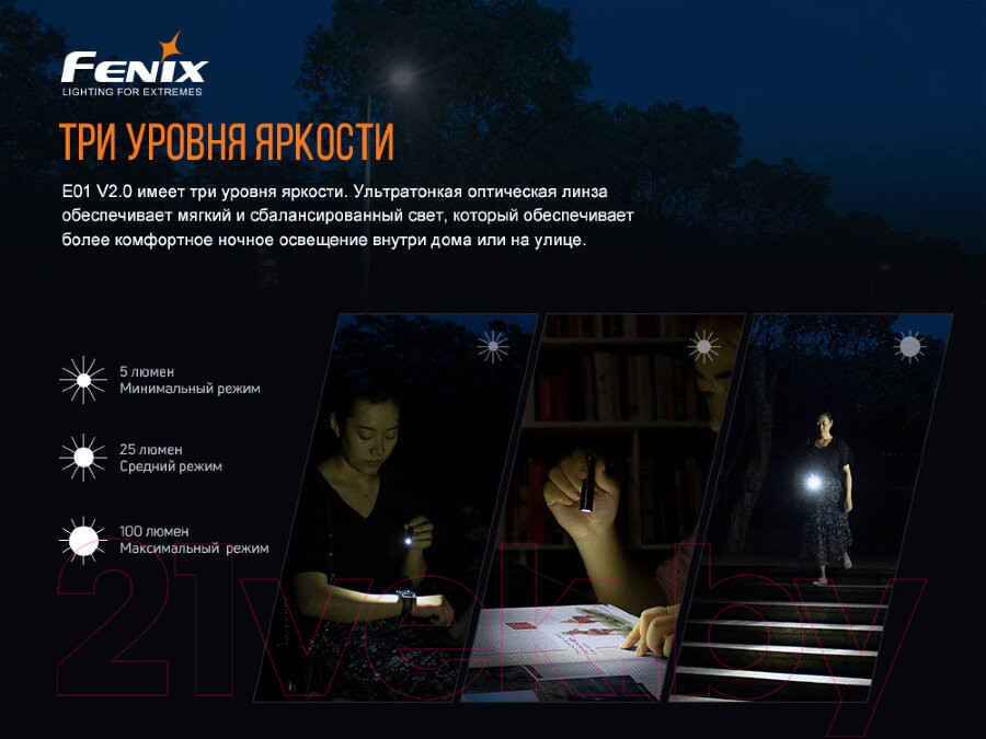 Фонарь Fenix Light V2.0 / E01V20BL