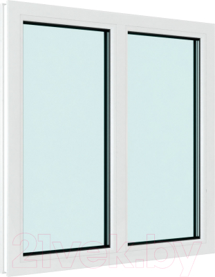 Окно ПВХ Rehau Двухстворчатое глухое 3 стекла (1650x1650x70)