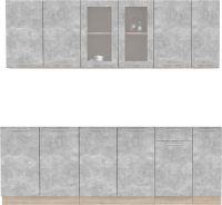 Кухонный гарнитур Интерлиния Мила 23 (бетон/бетон/кастилло темный) - 