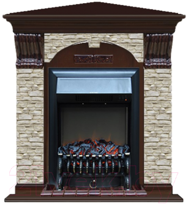 

Каминокомплект Glenrich, Арочный Fobos Black угловой