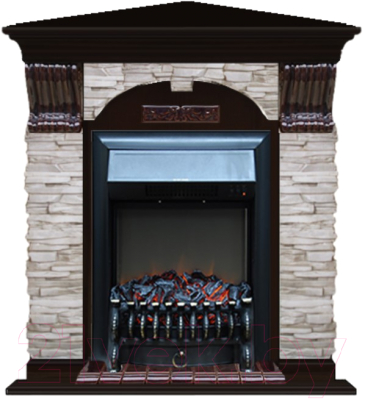 

Каминокомплект Glenrich, Арочный Fobos Black угловой