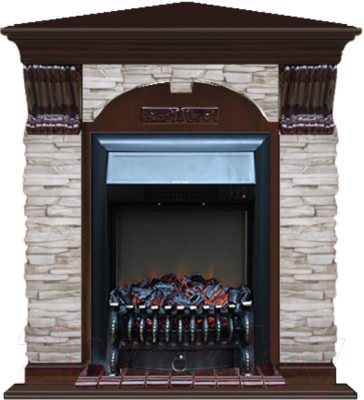 

Каминокомплект Glenrich, Арочный Fobos Black угловой