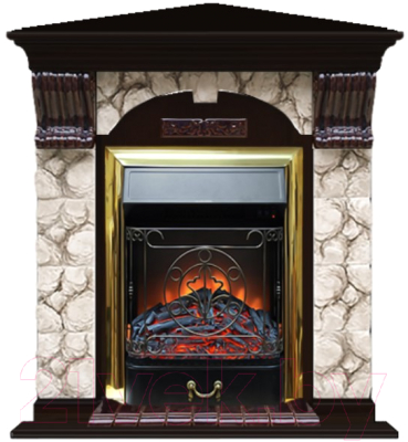 

Каминокомплект Glenrich, Арочный Majestic Brass угловой