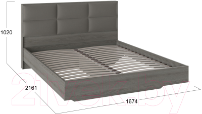 Полуторная кровать ТриЯ Либерти 140x200 СМ-297.01.003 (хадсон/грей)