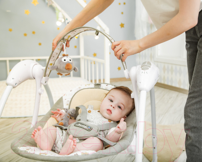 Качели для новорожденных Amarobaby Swinging Baby / AMARO-22SB-Se (серый)