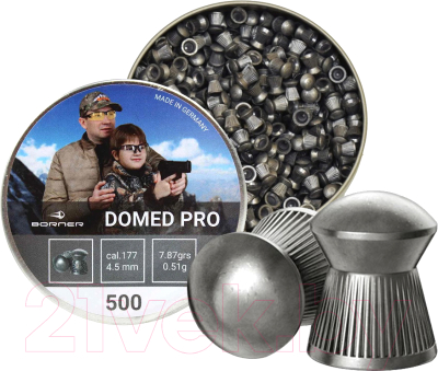 Пульки для пневматики BORNER Domed Pro 4.5мм 0.51г / 1106114504 (500шт)