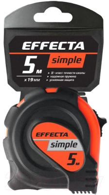 Рулетка Effecta Simple 19мм / 570519 (5м)
