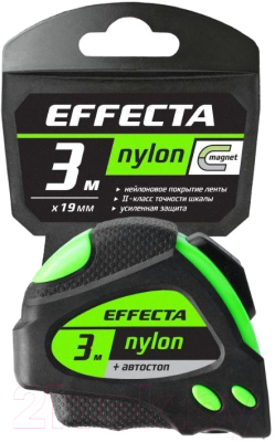 Рулетка Effecta Nylon 19мм / 580319 (3м)