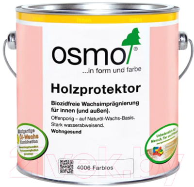 

Пропитка для дерева Osmo, Бесцветный, С водоотталкивающим эффектом