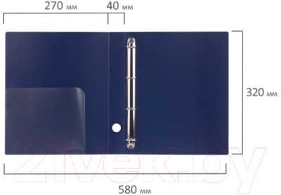 Папка-регистратор Brauberg Диагональ / 221350 (темно-синий)