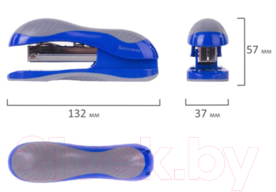 Степлер Brauberg Jet / 229689 (синий/серый)