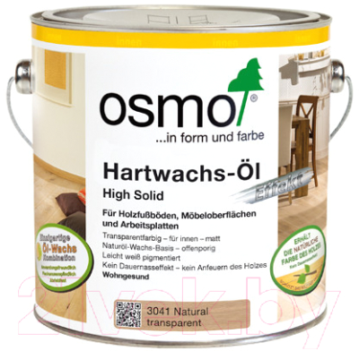 

Масло для древесины Osmo, Бесцветный, Hartwachs-Oil Effekt Natural с твердым воском
