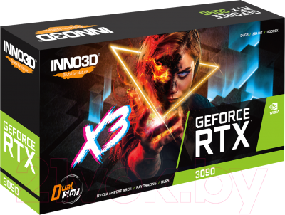

Видеокарта Inno3D, GeForce RTX 3090 X3 24GB (N30903-246X-1880VA44)