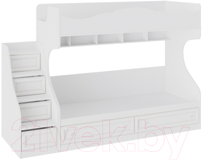 Двухъярусная кровать детская ТриЯ Франческа СМ-312.11.001 с приставной лестницей (дуб седан)